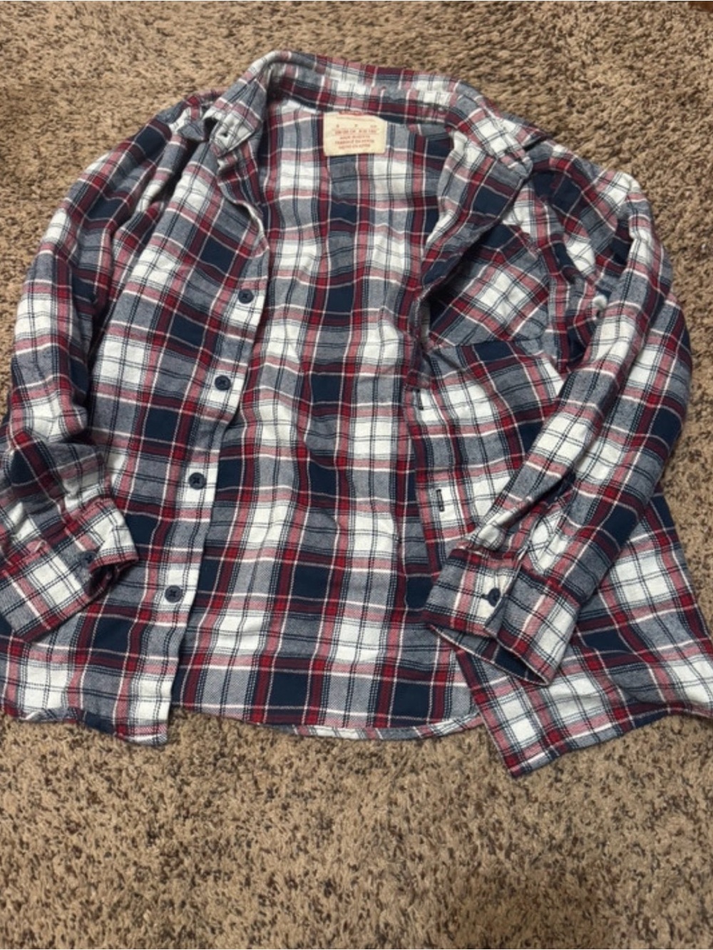 Levi's Red, Navy & White Plaid Button-Down Shirt